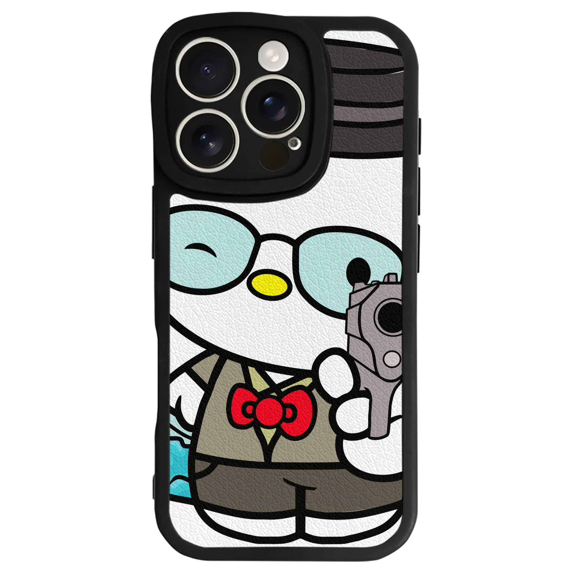 （画像用） Hello Kitty ハローキティ 【iPhone 16シリーズ対応】シリコンスマホケース（レザー調） 材質：シリコン